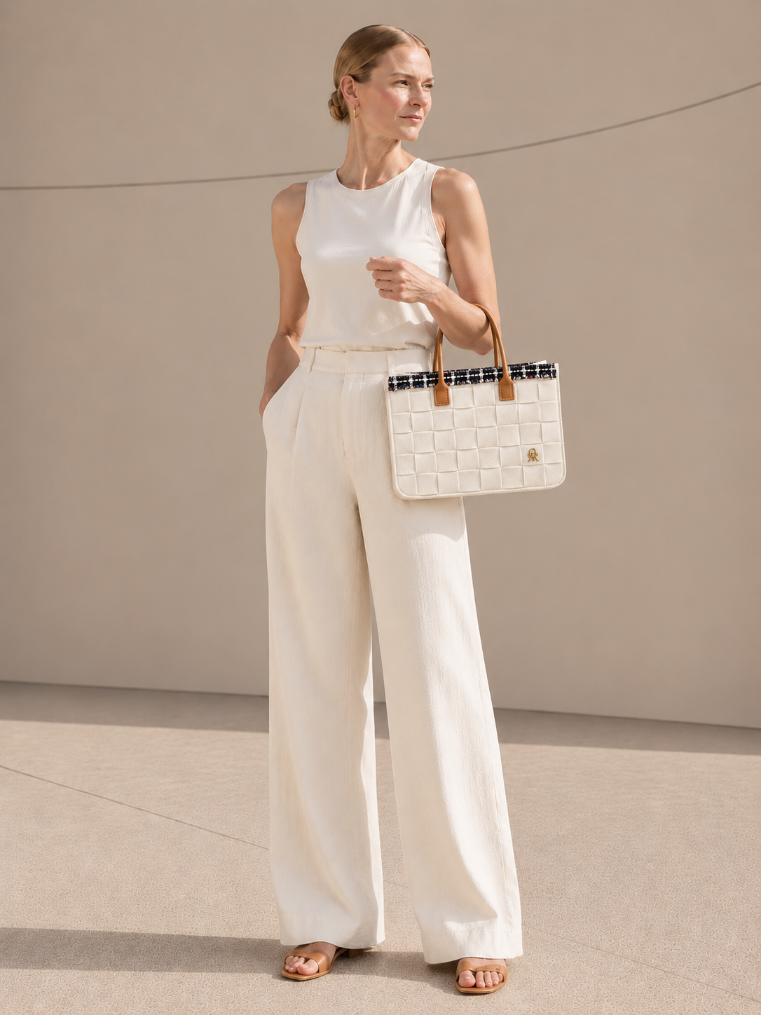 BOLSO PEQUEÑO TRAMA FIELTRO 11 OFF WHITE