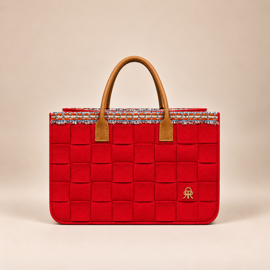 BOLSO PEQUEÑO TRAMA CARMIN