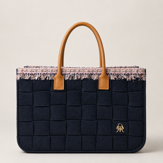 BOLSO PEQUEÑO TRAMA FIELTRO NEGRO