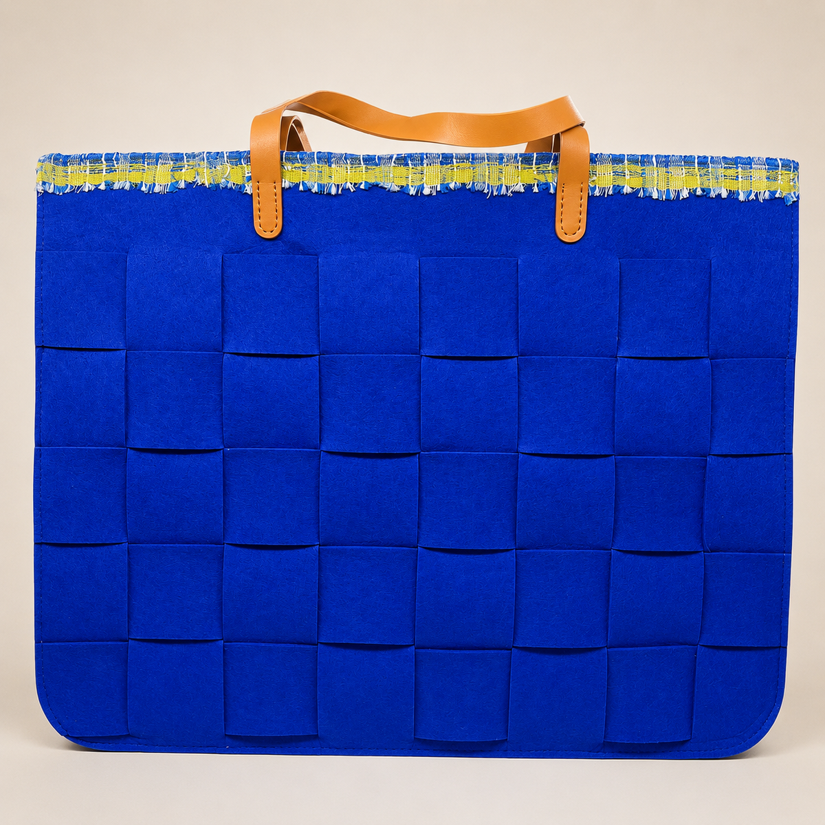 BOLSO GRANDE TRAMA FIELTRO 43 AZUL