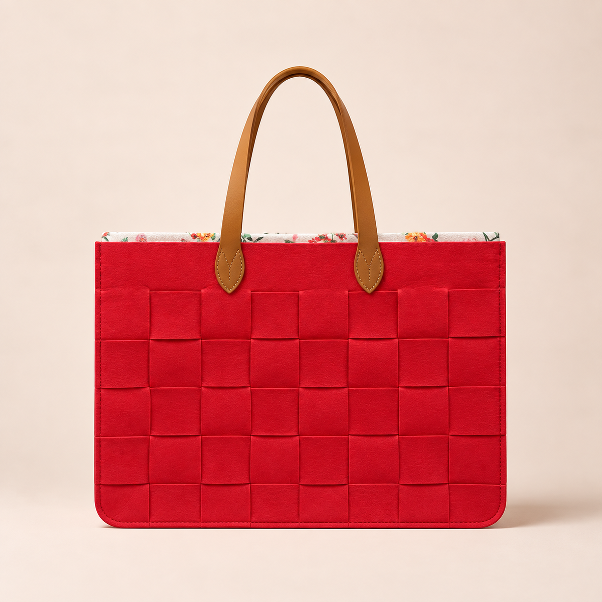 BOLSO MEDIANO TRAMA CARMIN