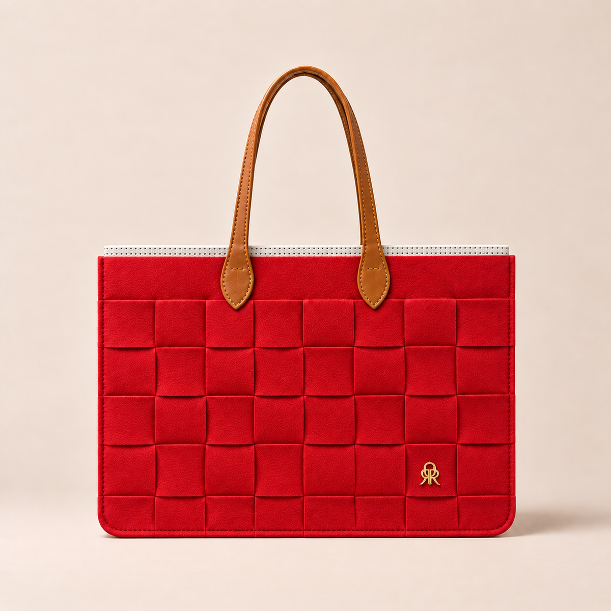 BOLSO MEDIANO TRAMA CARMIN