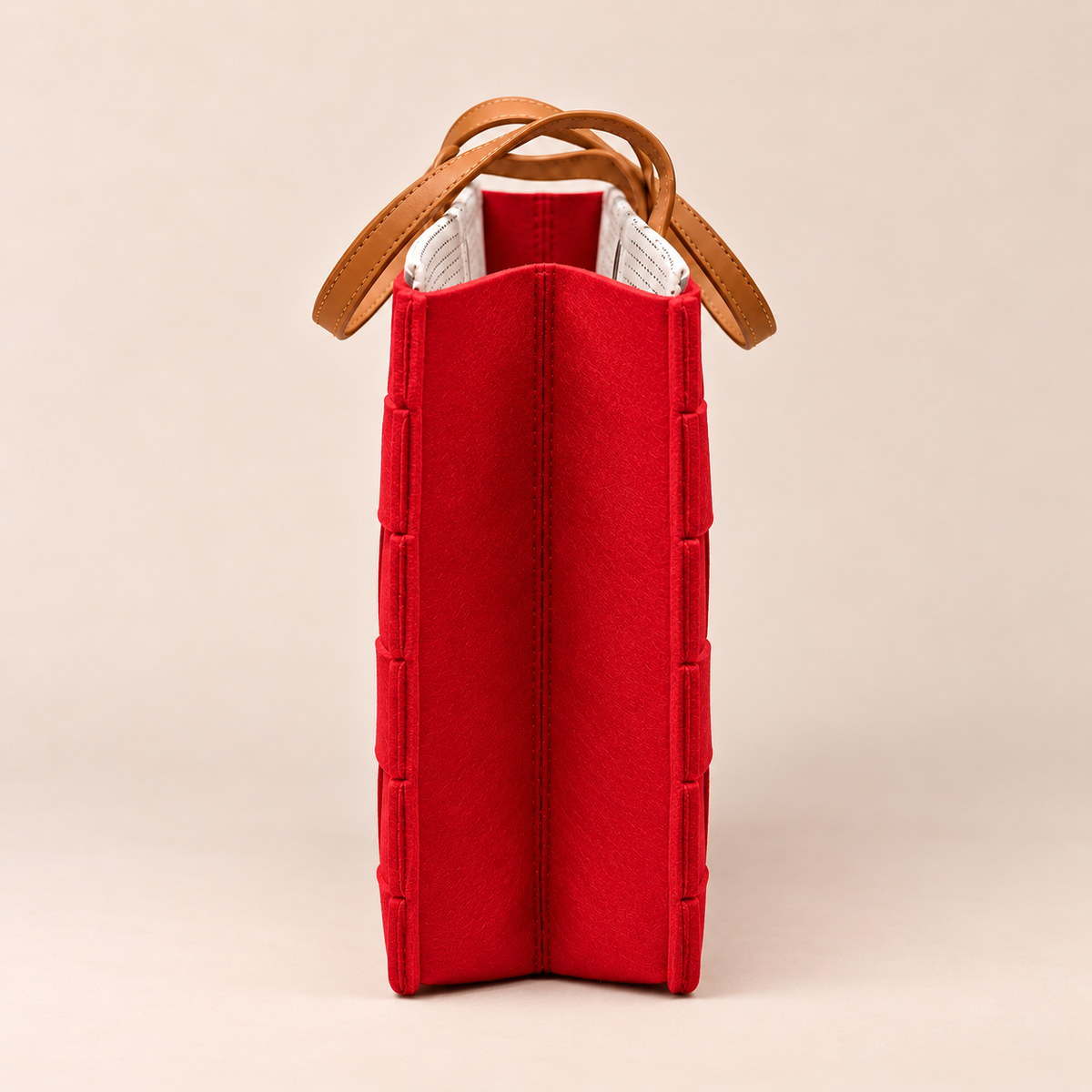 BOLSO MEDIANO TRAMA CARMIN