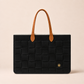 BOLSO MEDIANO TRAMA FIELTRO NEGRO