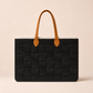 BOLSO MEDIANO TRAMA FIELTRO NEGRO