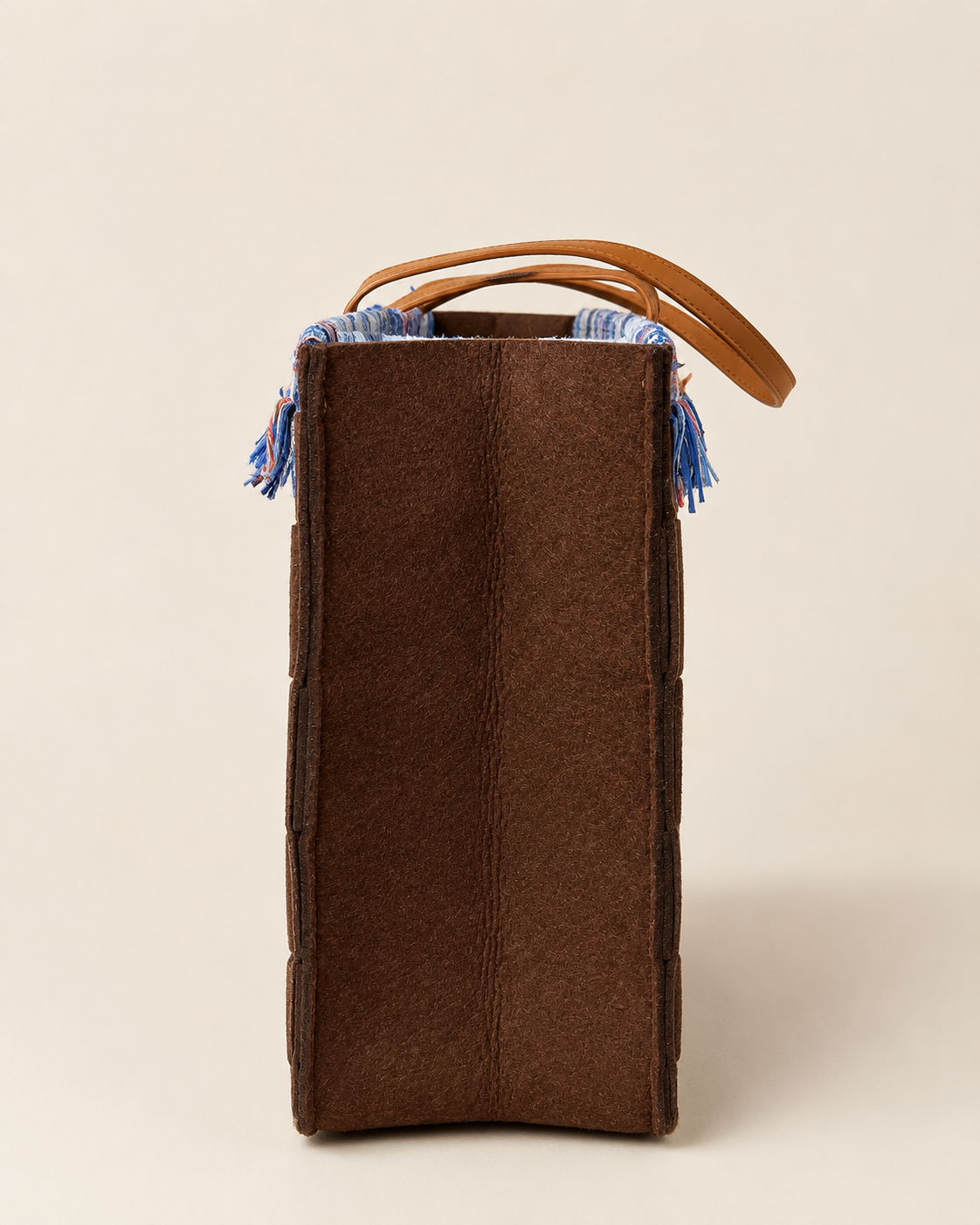 FELT BROWN - SKY BLUE TWEED
