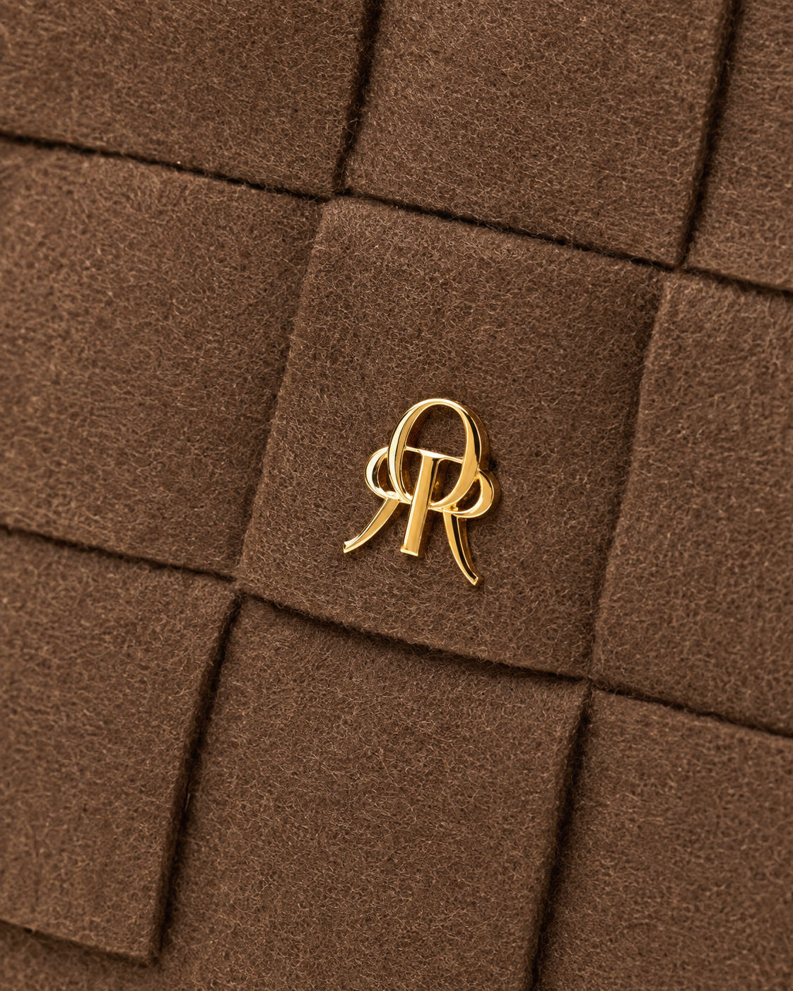 FELT BROWN - SKY BLUE TWEED