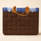 FELT BROWN - SKY BLUE TWEED