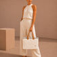 BOLSO MEDIANO TRAMA FIELTRO OFF WHITE