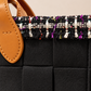 BOLSO MEDIANO TRAMA FIELTRO NEGRO