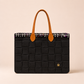 BOLSO MEDIANO TRAMA FIELTRO NEGRO
