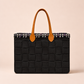 BOLSO MEDIANO TRAMA FIELTRO NEGRO