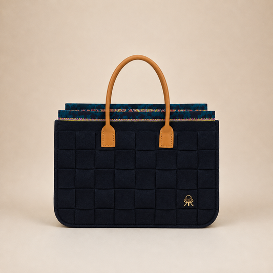 BOLSO PEQUEÑO TRAMA FIELTRO NEGRO