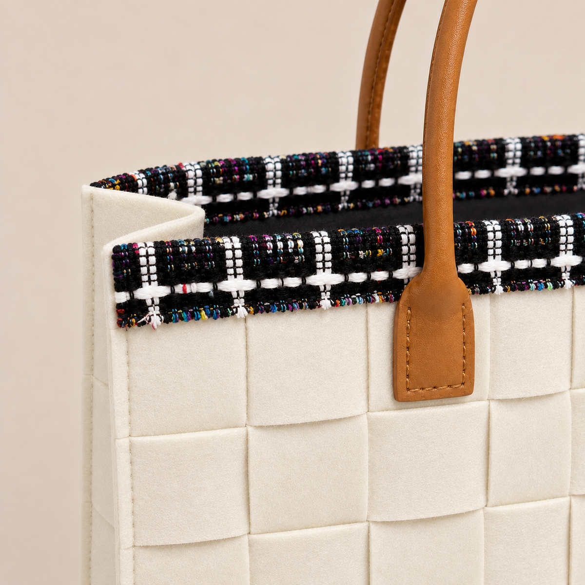 BOLSO PEQUEÑO TRAMA FIELTRO 11 OFF WHITE
