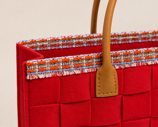 BOLSO PEQUEÑO TRAMA CARMIN