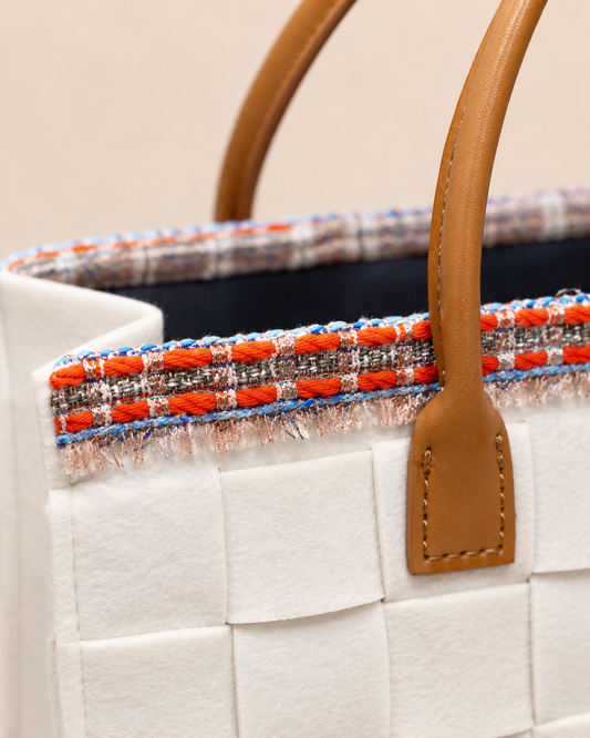 BOLSO PEQUEÑO TRAMA OFF WHITE