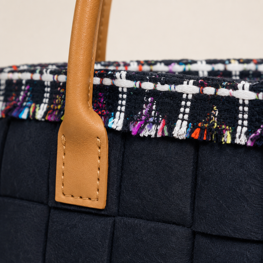 BOLSO PEQUEÑO TRAMA FIELTRO NEGRO