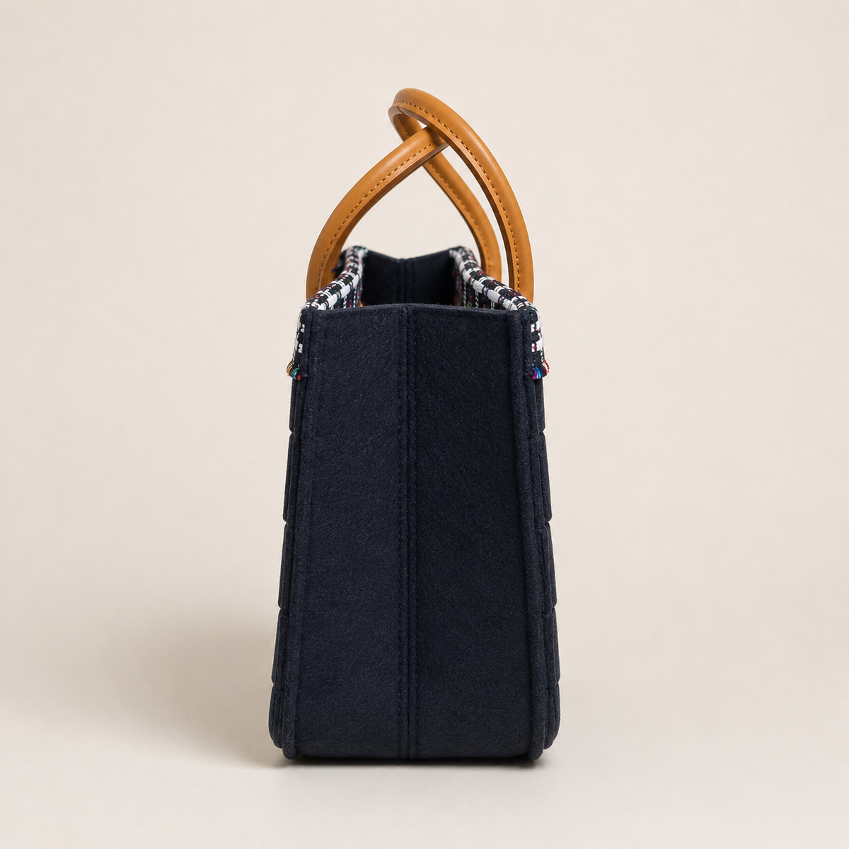 BLACK FELT-BLACK TWEED WEAVE